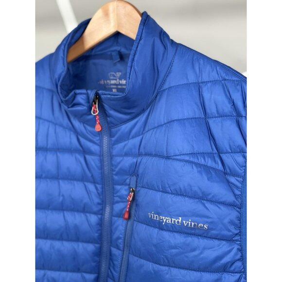 Vineyard Vines Puffer Vest Men’s XL Mountain Weekend Blue Nylon Quilted Full Zip - Picture 7 of 16